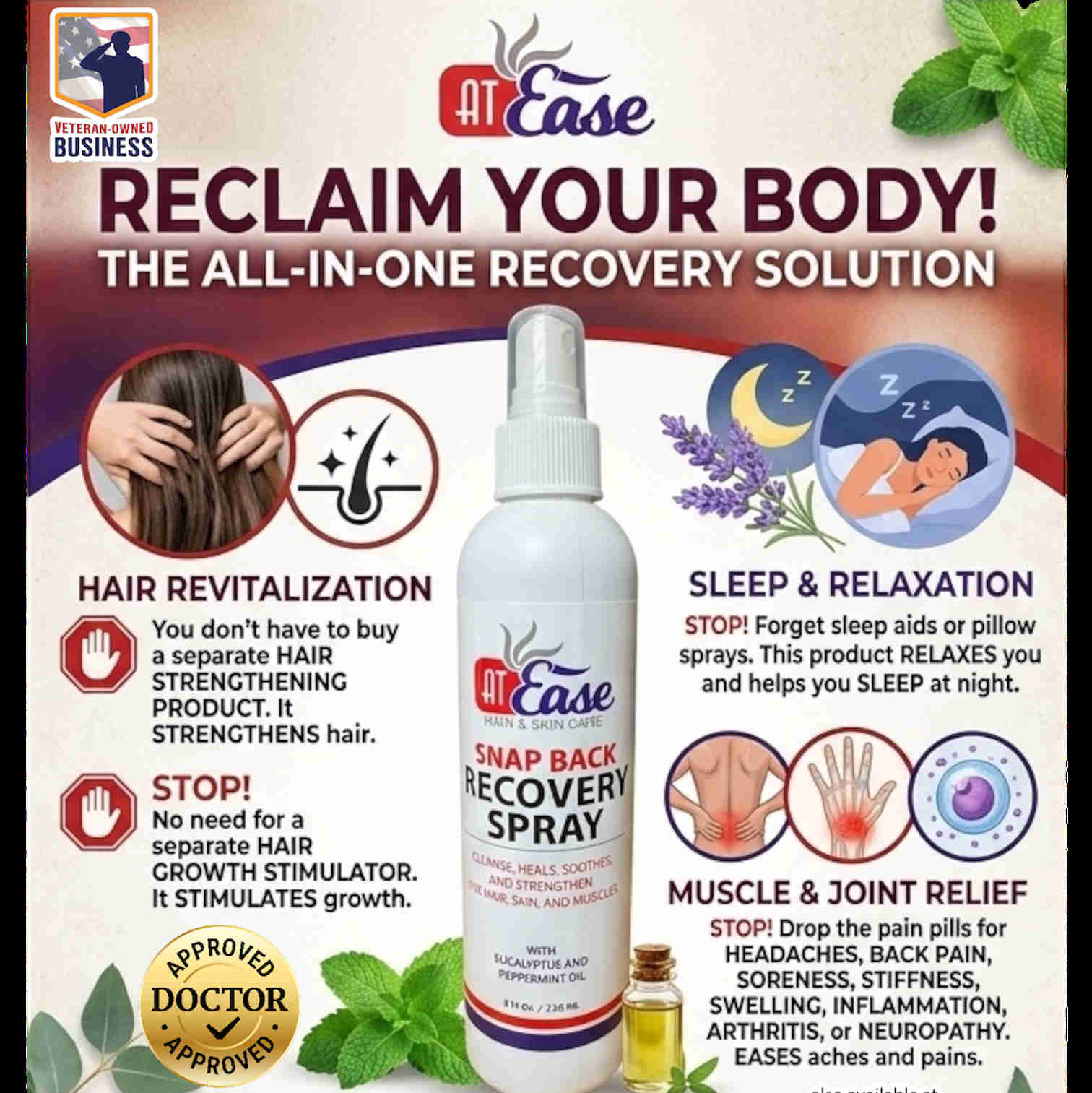 Spray de recuperación AT Ease “Snap Back”