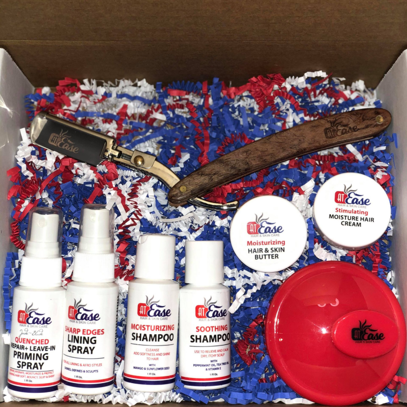 AT Ease Wood Handle Shavette Razor Gift Set